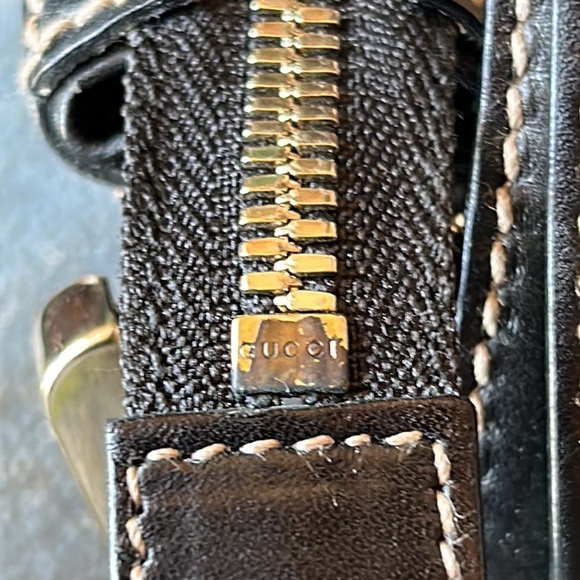 Gucci Crest Leather & Canvas Hobo Bag AUTHENTIC - Picture 8 of 16